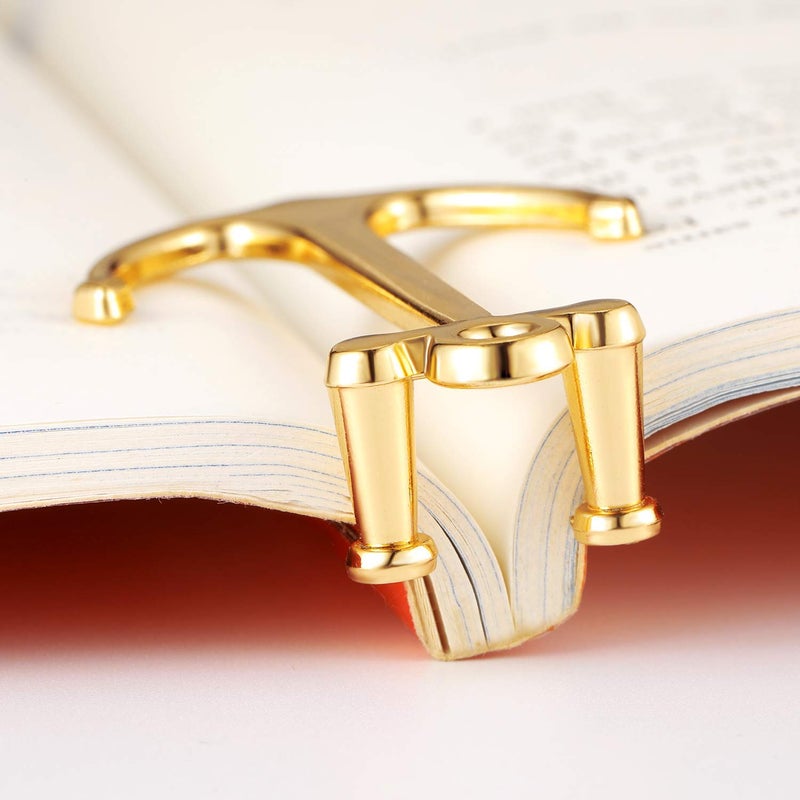 OOCC Creative Anchor Bookmark for Reading Hands Free Metal Bookmark Page Holder Book Holder Students Teachers Graduation Gifts School Office Supplies (Golden) - Image 3